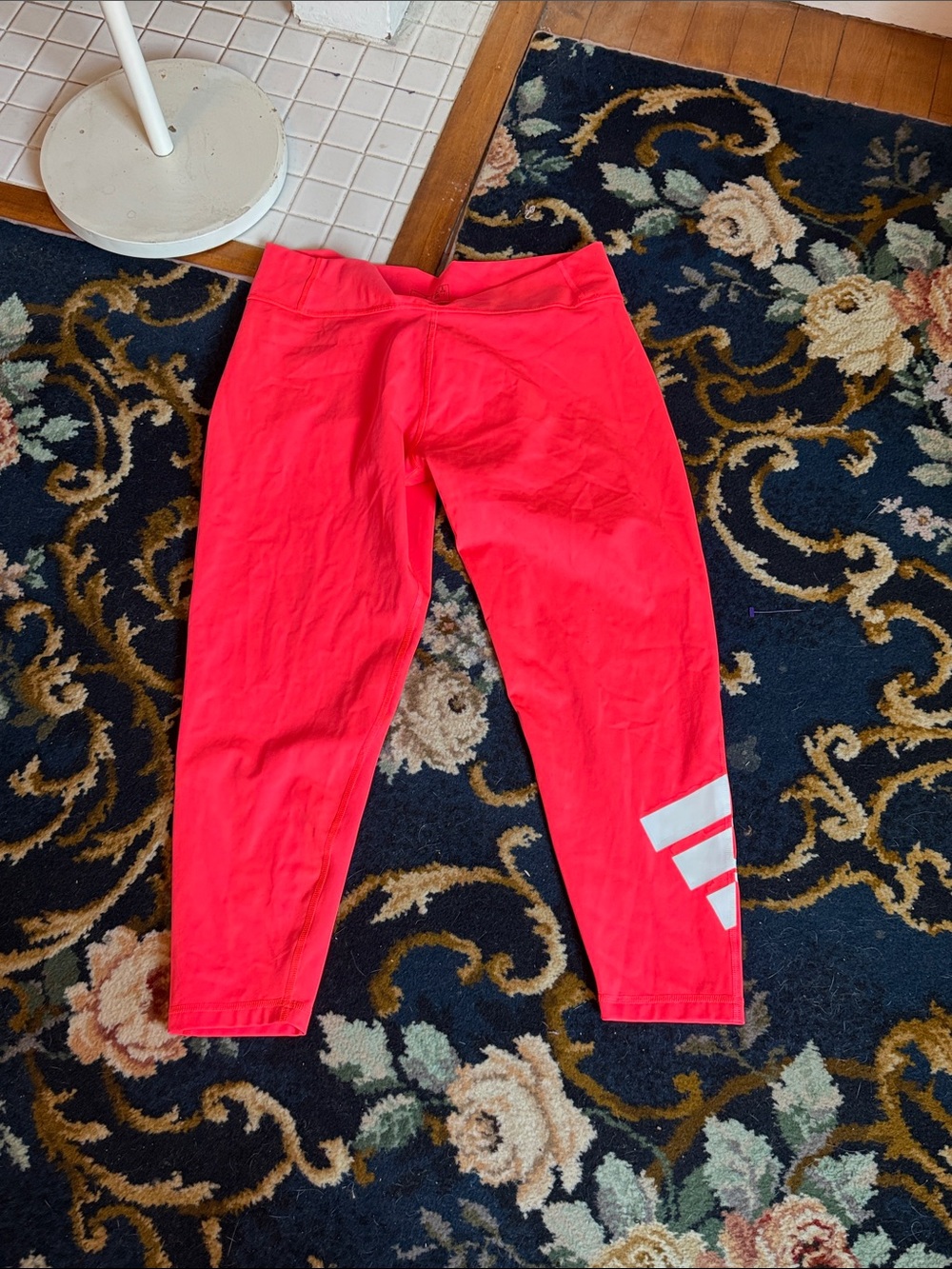 adidas Aeroready capri leggings in salmon- worn once- great condition.